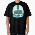 Miami Throwback Football Helmet T-Shirt - Custom Art Print Men Women - T-Shirt, Sweatshirt, Hoodie