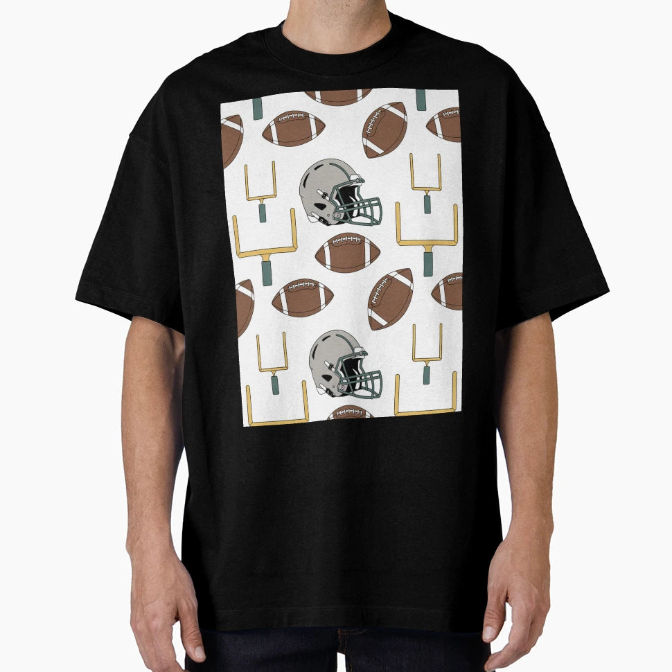 American Football Seamless Pattern T-Shirt - Aesthetic Graphic Unisex - T-Shirt, Sweatshirt, Hoodie