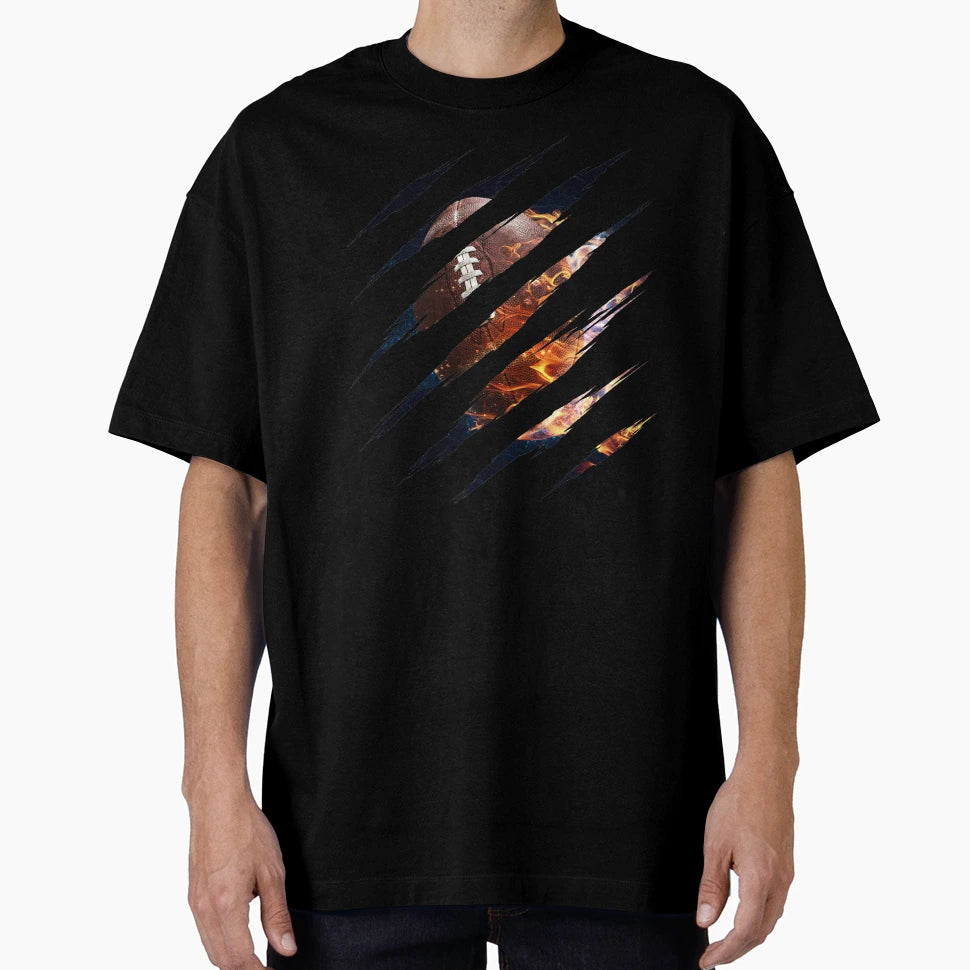 American Football Burning Ball T-Shirt - Casual Everyday Wear for Adults - T-Shirt, Sweatshirt, Hoodie