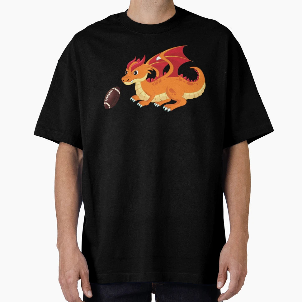 Dragon Playing Rugby Funny Good T-Shirt - Fun Novelty Design for Adults - T-Shirt, Sweatshirt, Hoodie