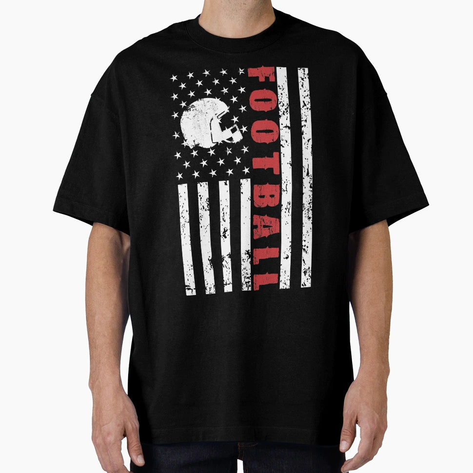 Football American Flag Us Sports T-Shirt - Aesthetic Graphic Men Women - T-Shirt, Sweatshirt, Hoodie
