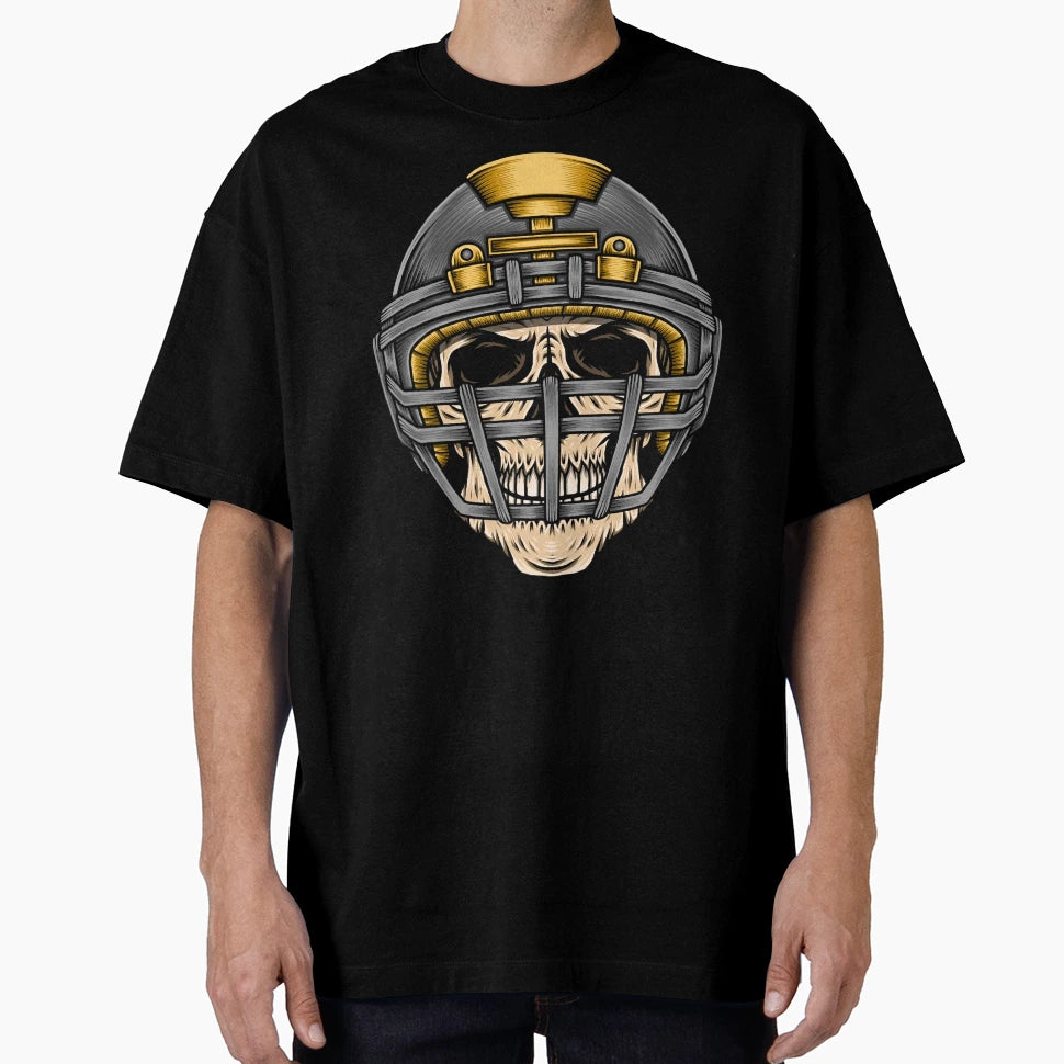 Skull Football Helmet Illustration T-Shirt - Trendy Graphic for Adults - T-Shirt, Sweatshirt, Hoodie
