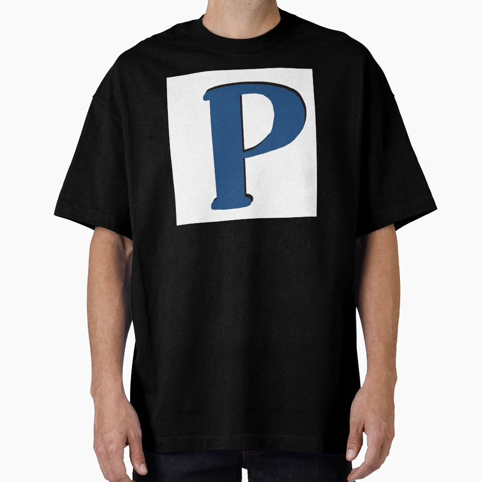 Letter P Blue Initial Monogram Alphabet T-Shirt - Trendy Graphic Men Women - T-Shirt, Sweatshirt, Hoodie