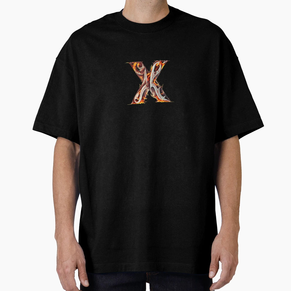 Letter Fire T-Shirt - Minimalist Print Unisex - T-Shirt, Sweatshirt, Hoodie