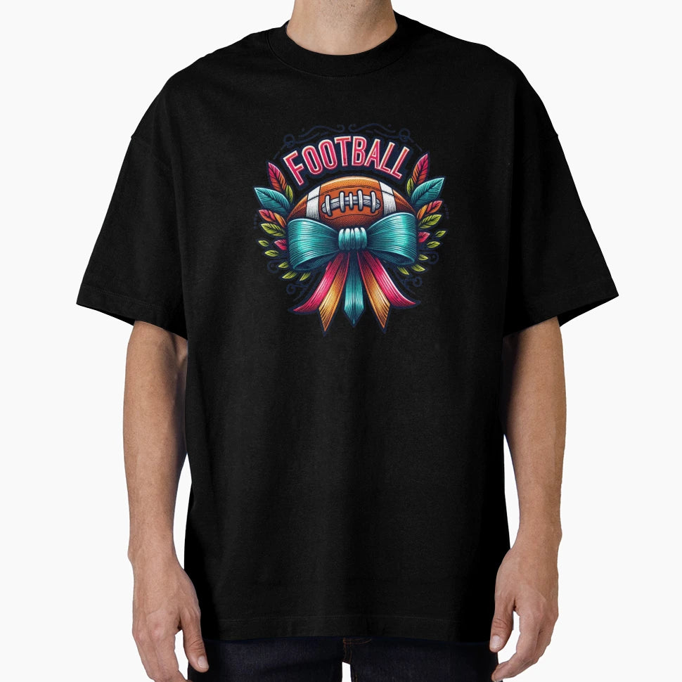 Football Mom Bow T-Shirt - Casual Everyday Wear for Adults - T-Shirt, Sweatshirt, Hoodie