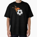 Flaming Football Soccer T-Shirt - Minimalist Print Men Women - T-Shirt, Sweatshirt, Hoodie