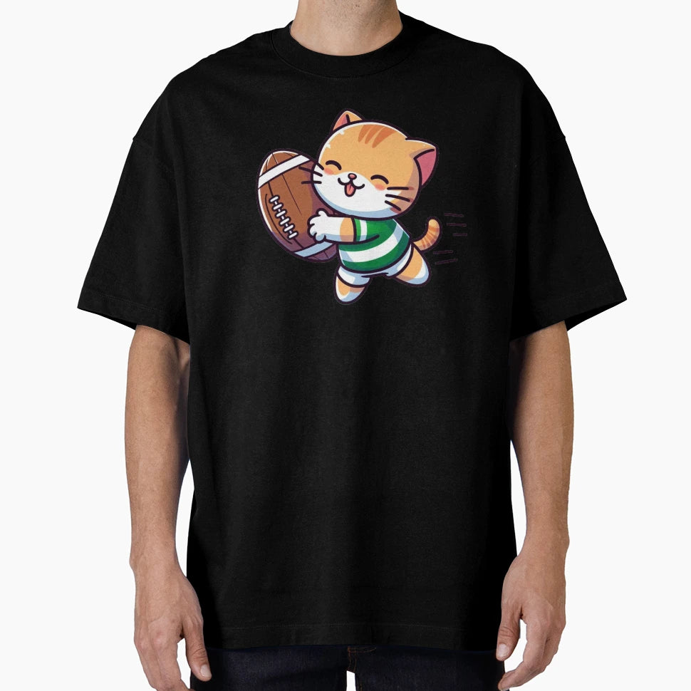 Rugby Cat T-Shirt - Custom Art Print Men Women - T-Shirt, Sweatshirt, Hoodie