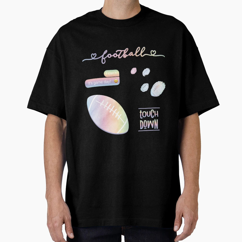 Pastel Rainbow Watercolor Football T-Shirt - Minimalist Print for Adults - T-Shirt, Sweatshirt, Hoodie