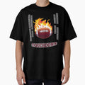 Fiery American Football Ball T-Shirt - Aesthetic Graphic for Adults - T-Shirt, Sweatshirt, Hoodie
