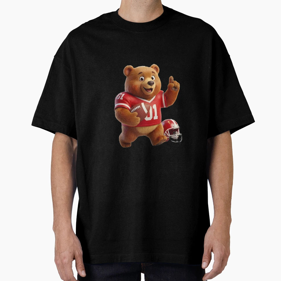 Touchdown Teddy 3D American Football T-Shirt - Novelty Apparel for Adults - T-Shirt, Sweatshirt, Hoodie
