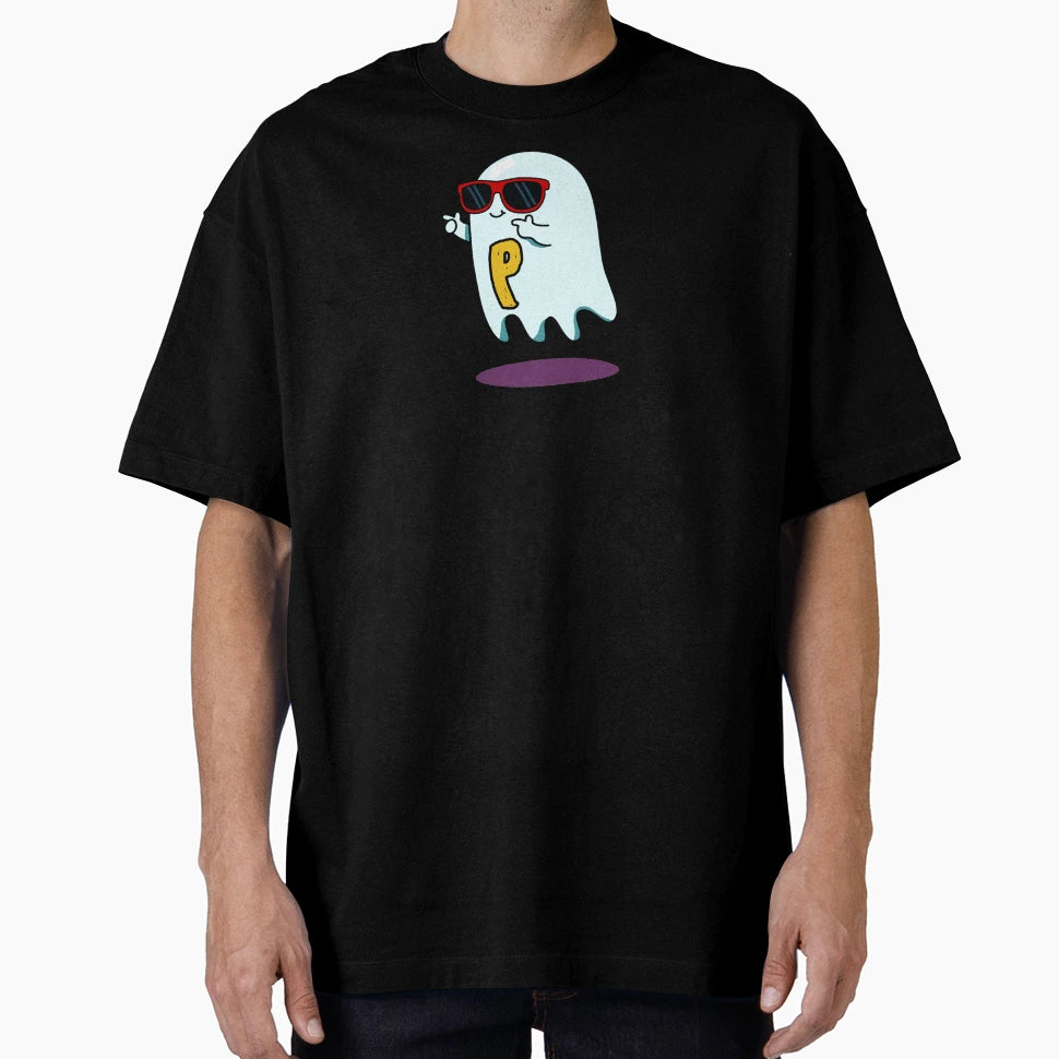 Alphabet Letter P Totally Ghost T-Shirt - Minimalist Print Men Women - T-Shirt, Sweatshirt, Hoodie