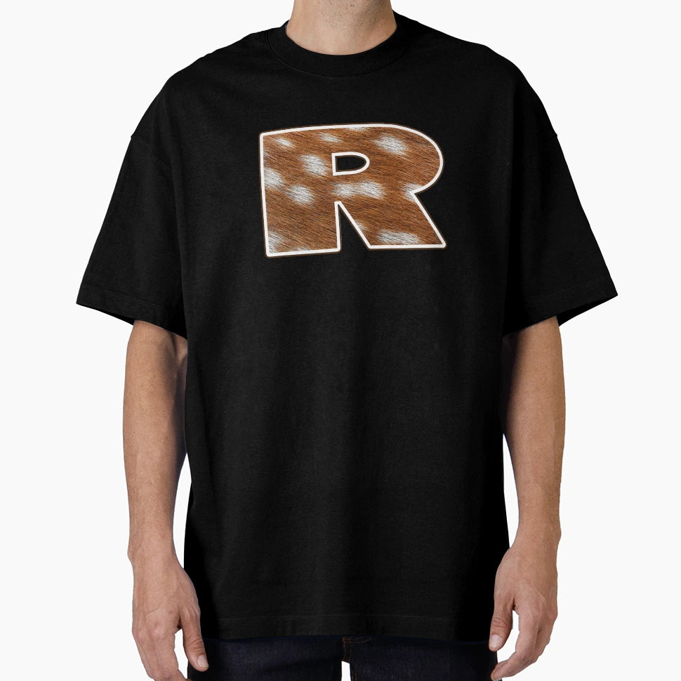 Deer Fur Texture Letter R T-Shirt - Graphic Print Unisex - T-Shirt, Sweatshirt, Hoodie