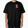 E Bubblegum Glitter Varsity Letter Patches T-Shirt - Trendy Graphic Unisex - T-Shirt, Sweatshirt, Hoodie
