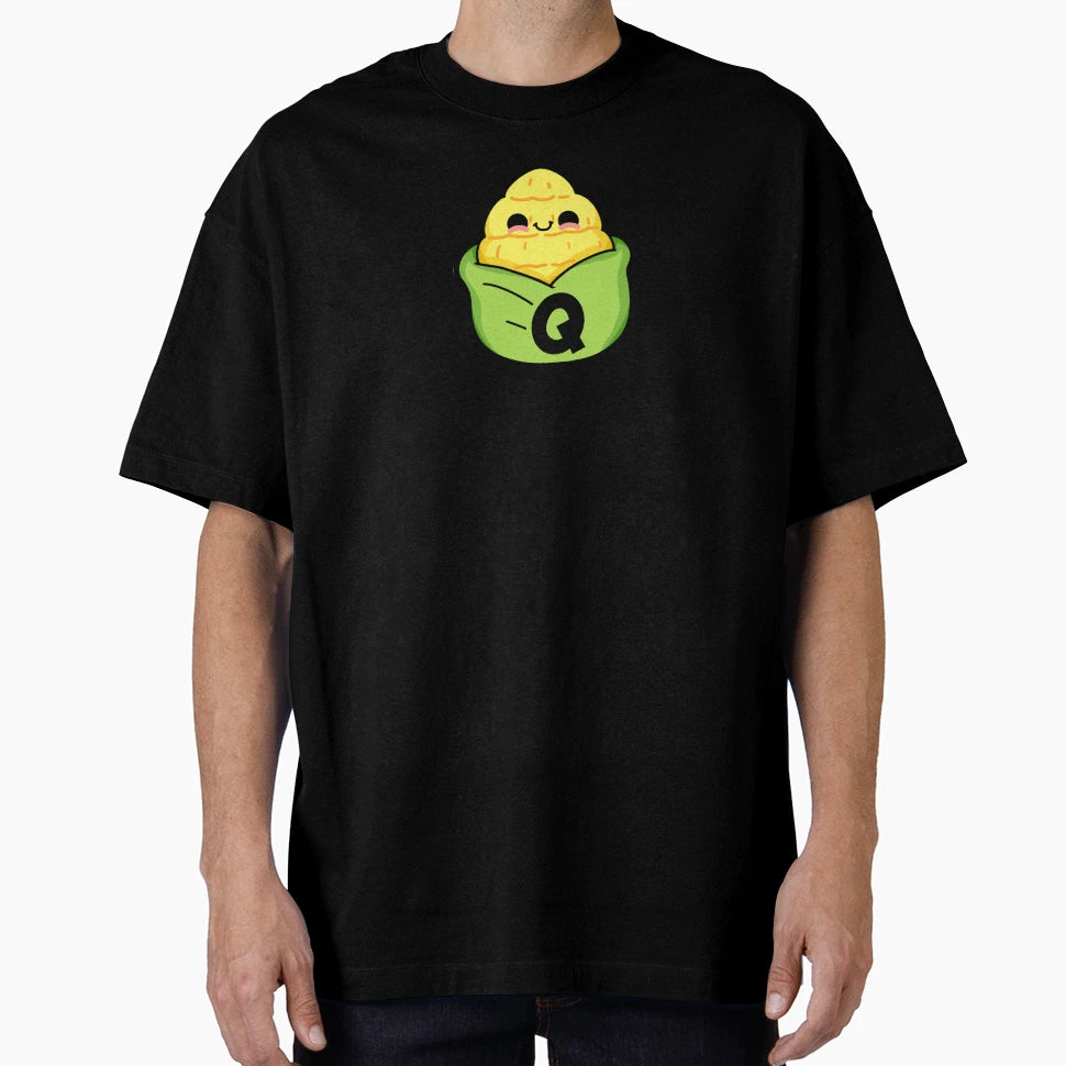 Alphabet Letter Q Corny Corn T-Shirt - Casual Everyday Wear Men Women - T-Shirt, Sweatshirt, Hoodie