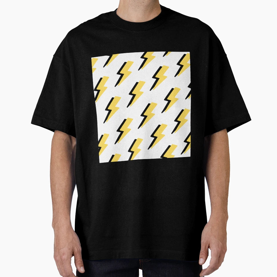 Lightning Bolt Pattern Black And T-Shirt - Casual Everyday Wear Men Women - T-Shirt, Sweatshirt, Hoodie