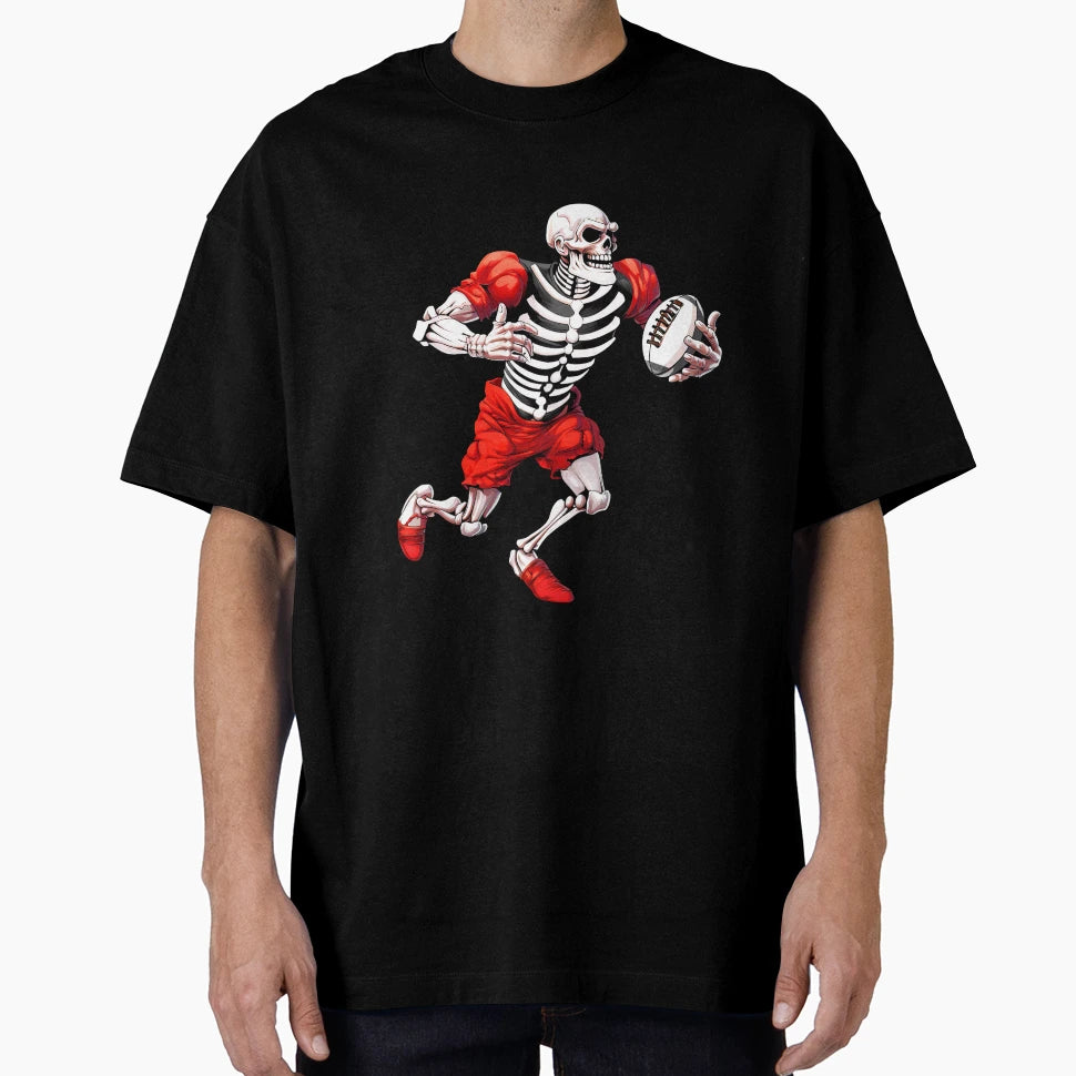 Skeleton Rugby T-Shirt - Trendy Graphic Unisex - T-Shirt, Sweatshirt, Hoodie