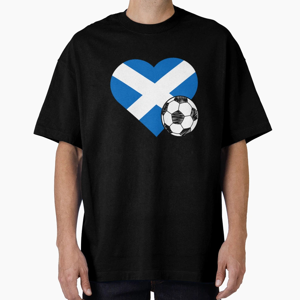 Scotland Soccer Heart T-Shirt - Graphic Print Unisex - T-Shirt, Sweatshirt, Hoodie