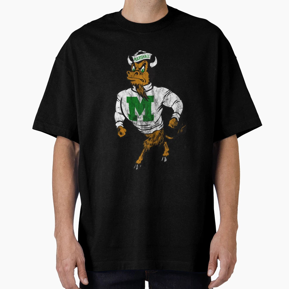 Marshall U Mascot Logo Distressed T-Shirt - Custom Art Print Men Women - T-Shirt, Sweatshirt, Hoodie