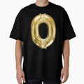 Gold Foil Mylar Balloon Letter O T-Shirt - Minimalist Print for Adults - T-Shirt, Sweatshirt, Hoodie