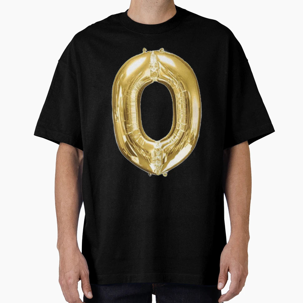 Gold Foil Mylar Balloon Letter O T-Shirt - Minimalist Print for Adults - T-Shirt, Sweatshirt, Hoodie