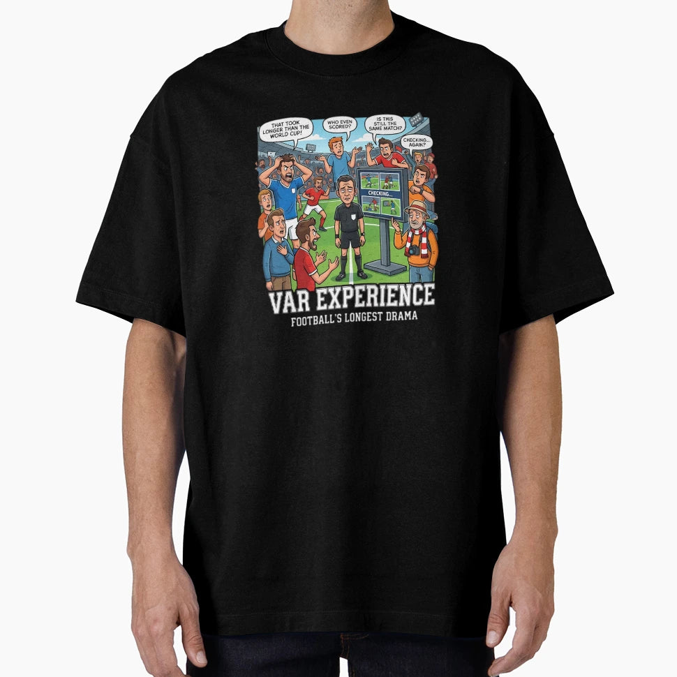Var Experience Footballs Longest T-Shirt - Fun Novelty Design for Adults - T-Shirt, Sweatshirt, Hoodie