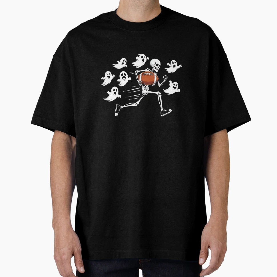 Funny Skeleton Playing Football T-Shirt - Custom Art Print Men Women - T-Shirt, Sweatshirt, Hoodie