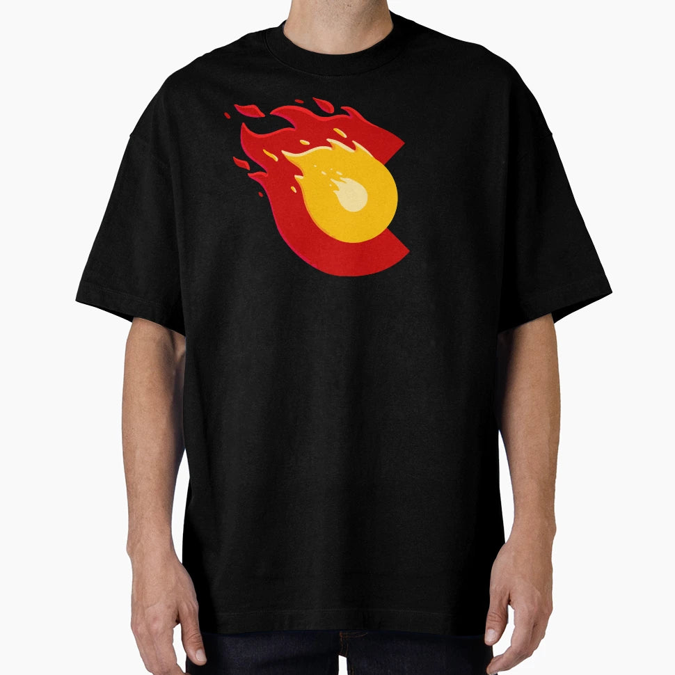 Flaming Colorado Logo Version 1 T-Shirt - Novelty Apparel for Adults - T-Shirt, Sweatshirt, Hoodie