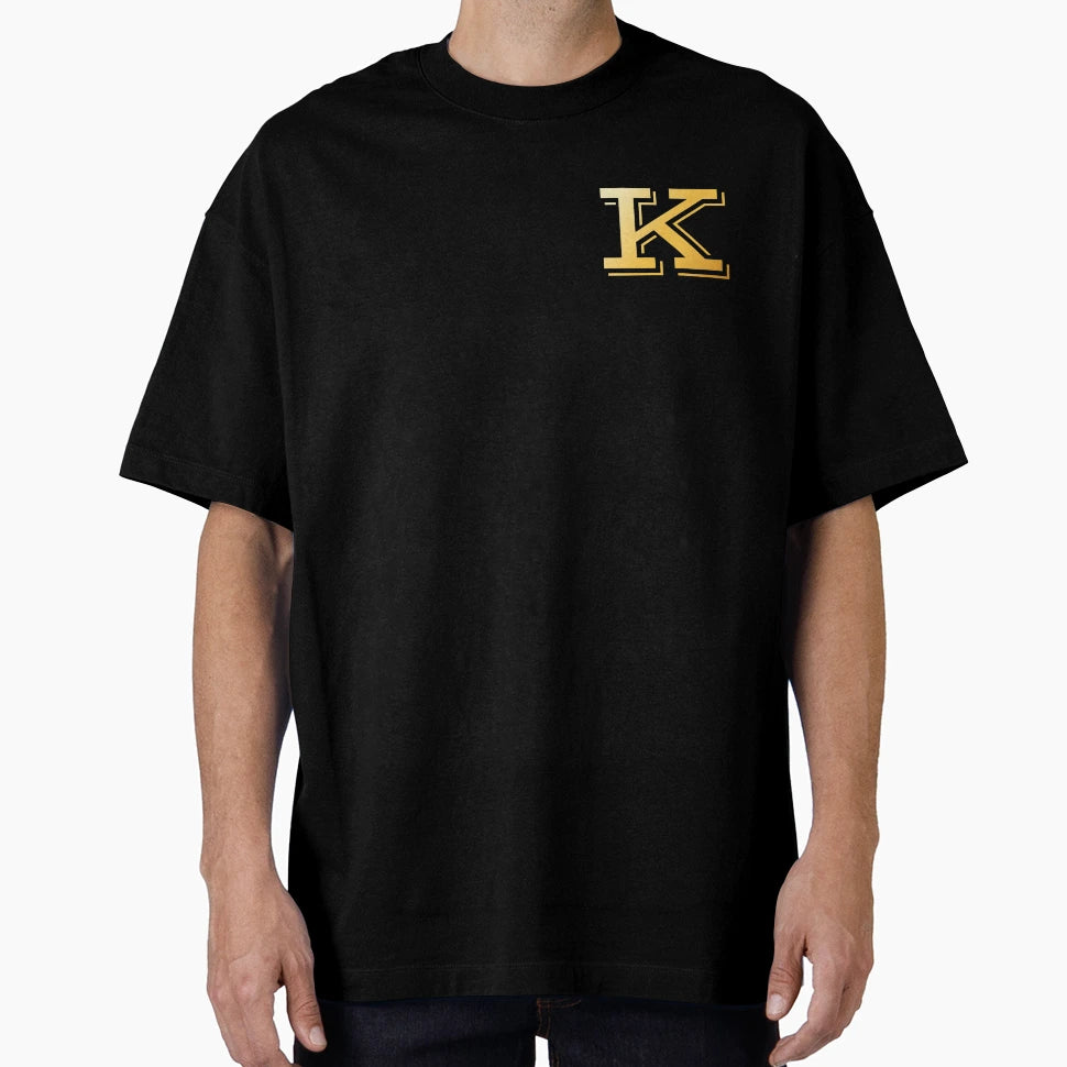 Gold Monogram Initial Letter K T-Shirt - Fun Novelty Design Men Women - T-Shirt, Sweatshirt, Hoodie