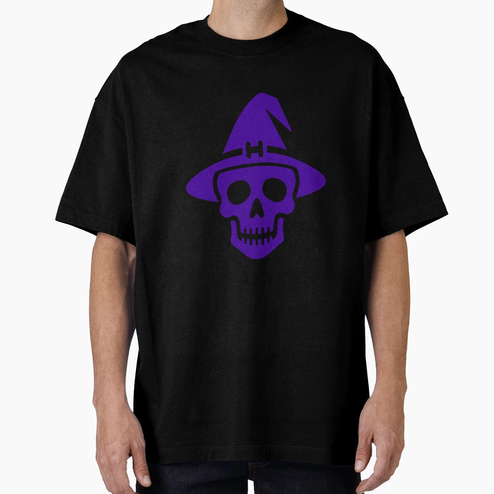 Purple Witch Skull Minimal Gothic T-Shirt - Unique Graphic for Adults - T-Shirt, Sweatshirt, Hoodie