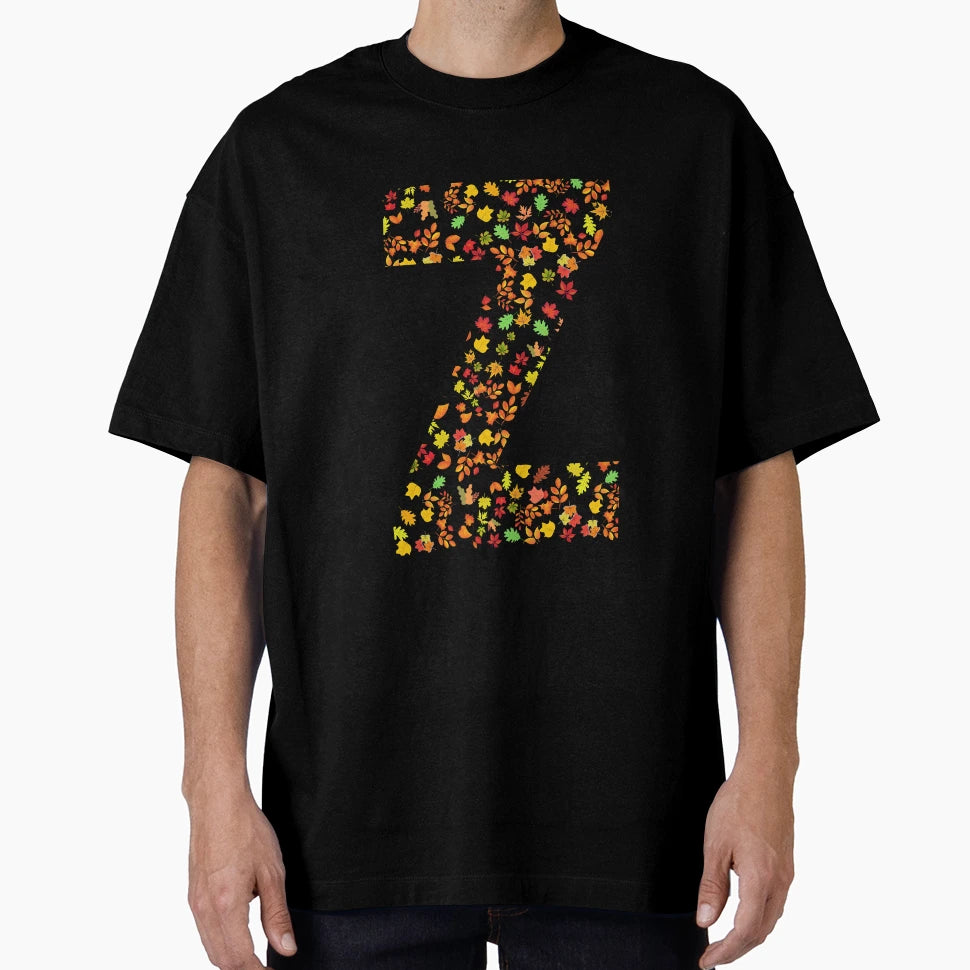 Z Letter Autumn Leaves Letter Z T-Shirt - Unique Graphic Unisex - T-Shirt, Sweatshirt, Hoodie