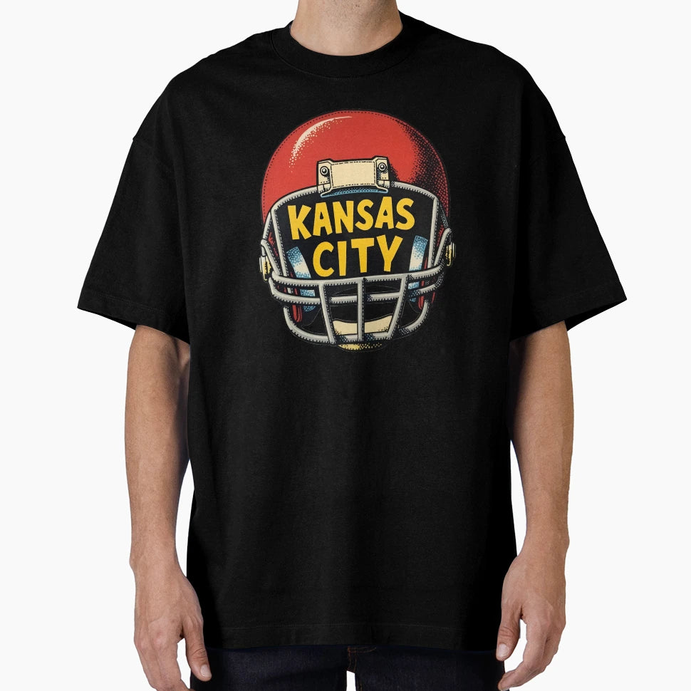 Kansas City Football Helmet T-Shirt - Streetwear Style Men Women - T-Shirt, Sweatshirt, Hoodie