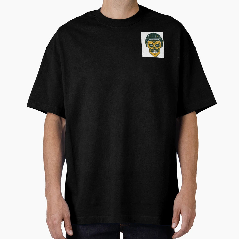 Go Pack Go Skull Cheese Head T-Shirt - Custom Art Print Men Women - T-Shirt, Sweatshirt, Hoodie