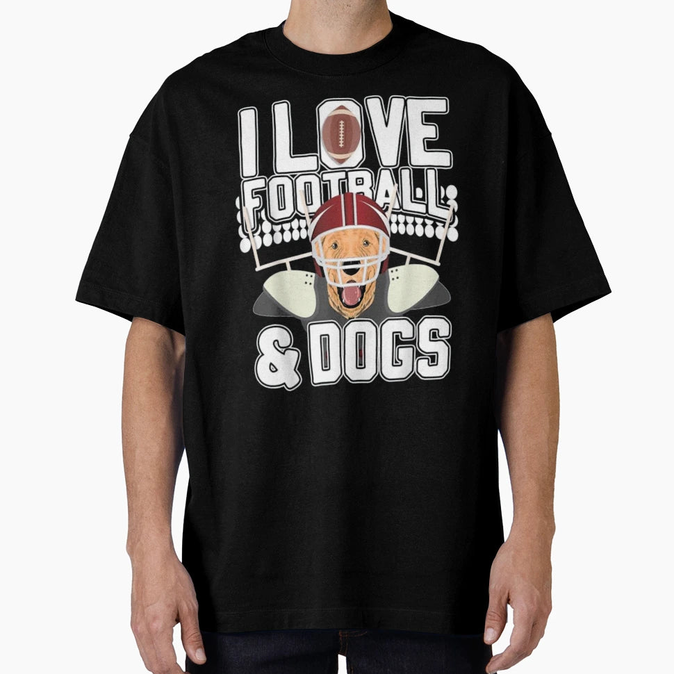 I Love Football Dogs T-Shirt - Trendy Graphic Unisex - T-Shirt, Sweatshirt, Hoodie
