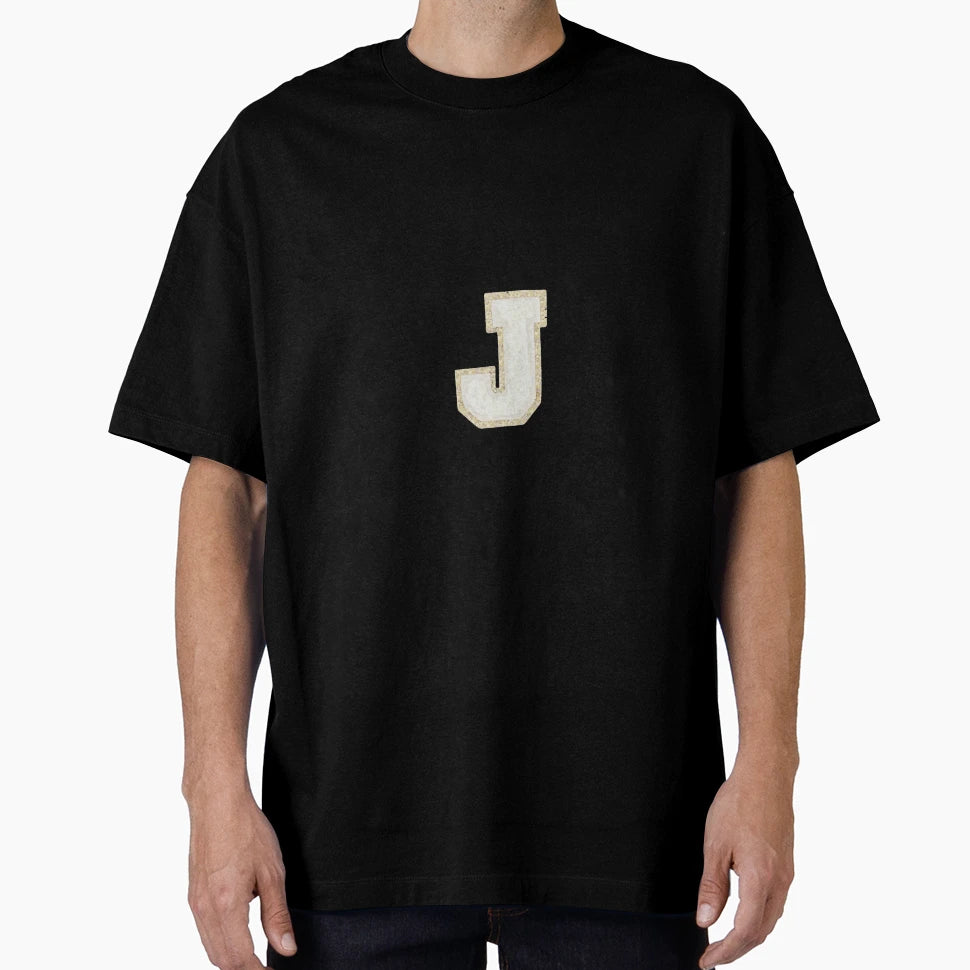 J Letter Patch T-Shirt - Aesthetic Graphic Unisex - T-Shirt, Sweatshirt, Hoodie