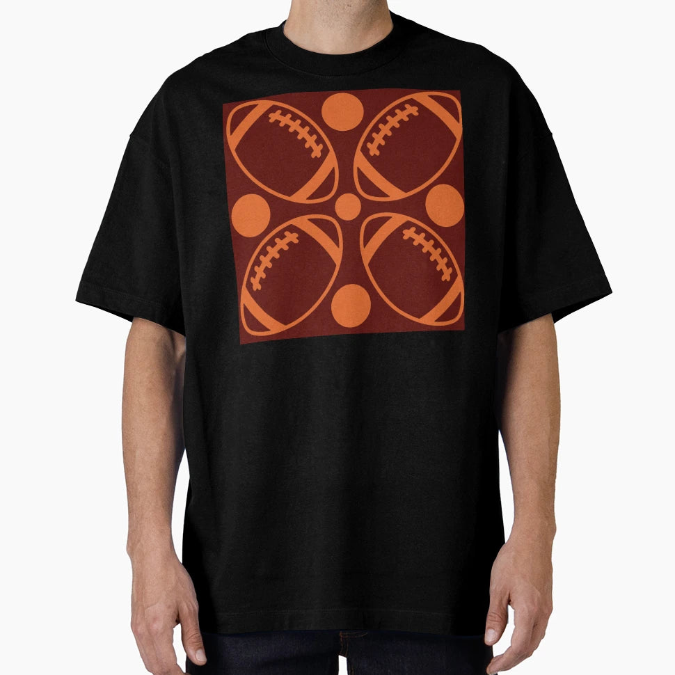 Football Maroon And Orange Pattern 1 T-Shirt - Unique Graphic for Adults - T-Shirt, Sweatshirt, Hoodie