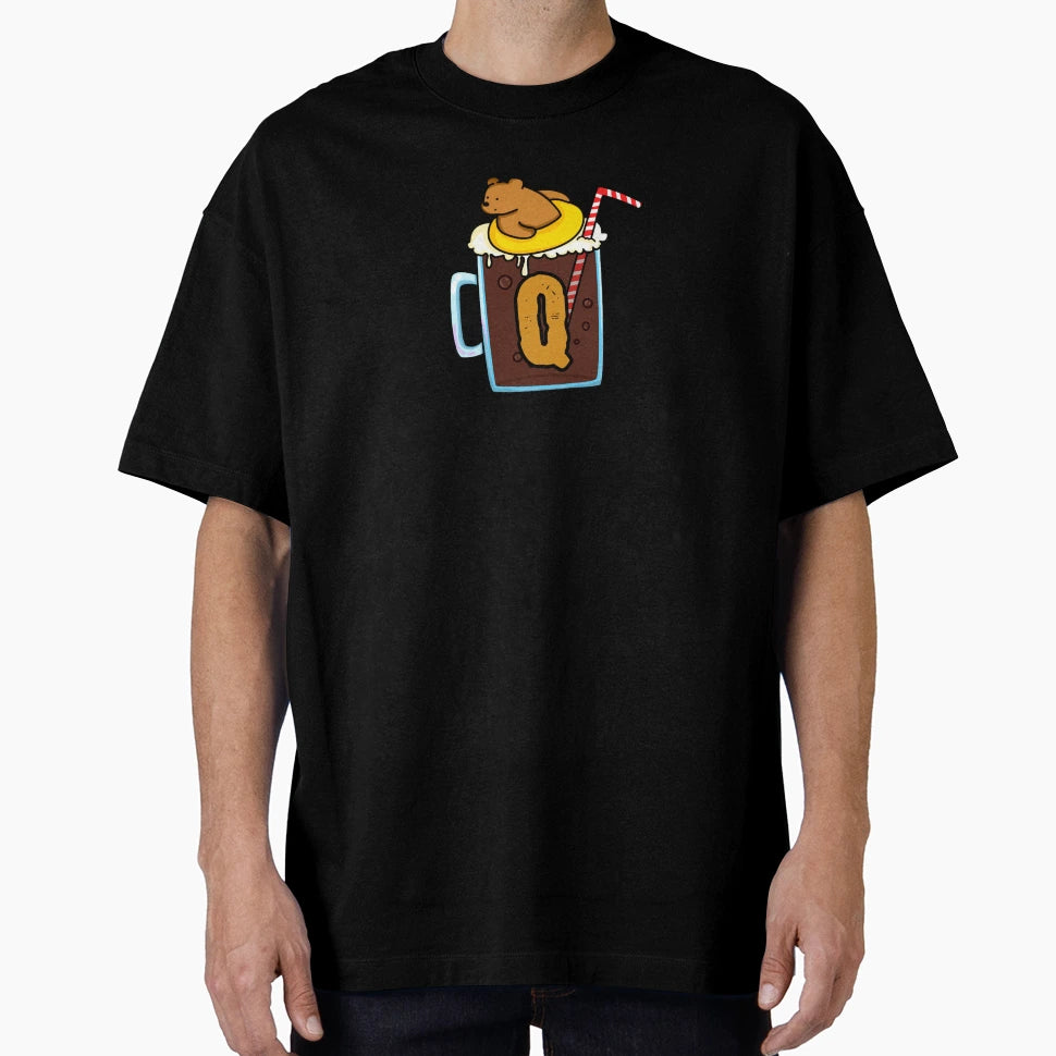 Alphabet Letter Q Root Bear Float T-Shirt - Minimalist Print for Adults - T-Shirt, Sweatshirt, Hoodie