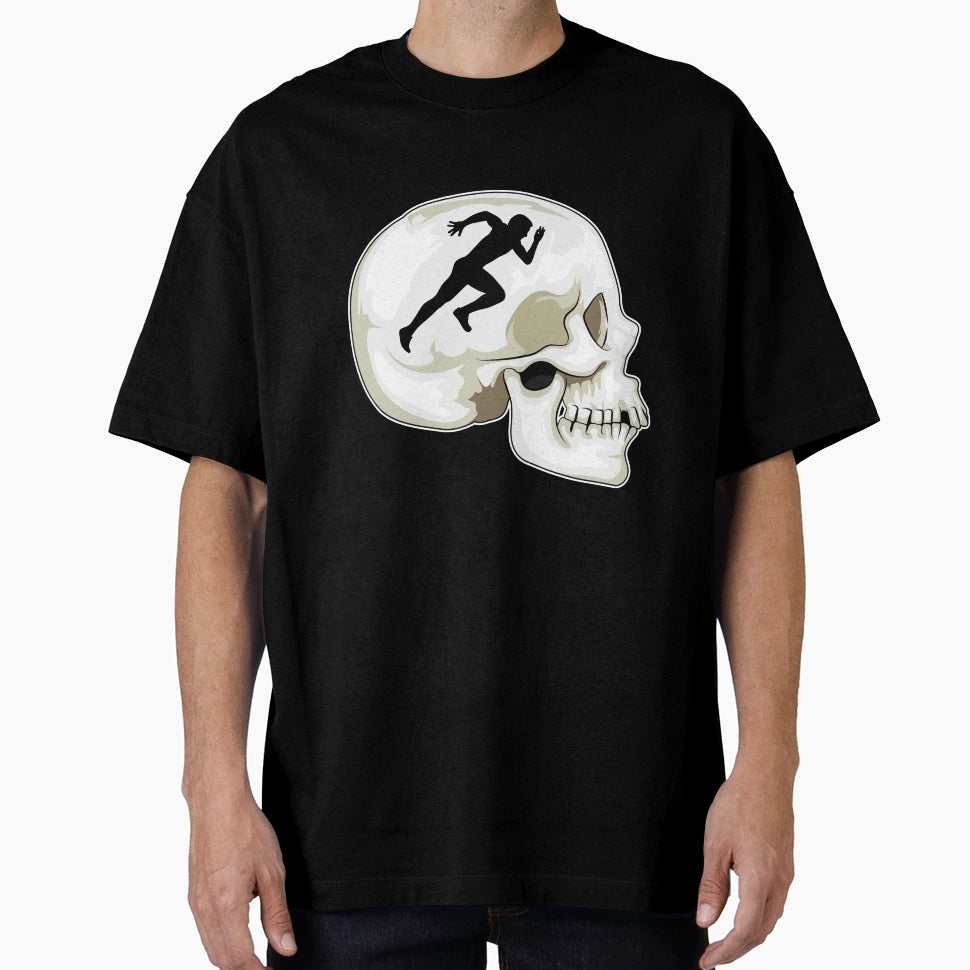 Skull Runner Running Sports T-Shirt - Minimalist Print for Adults - T-Shirt, Sweatshirt, Hoodie