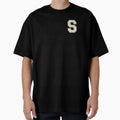 S Blanc Glitter Varsity Letter Patches T-Shirt - Novelty Apparel for Adults - T-Shirt, Sweatshirt, Hoodie