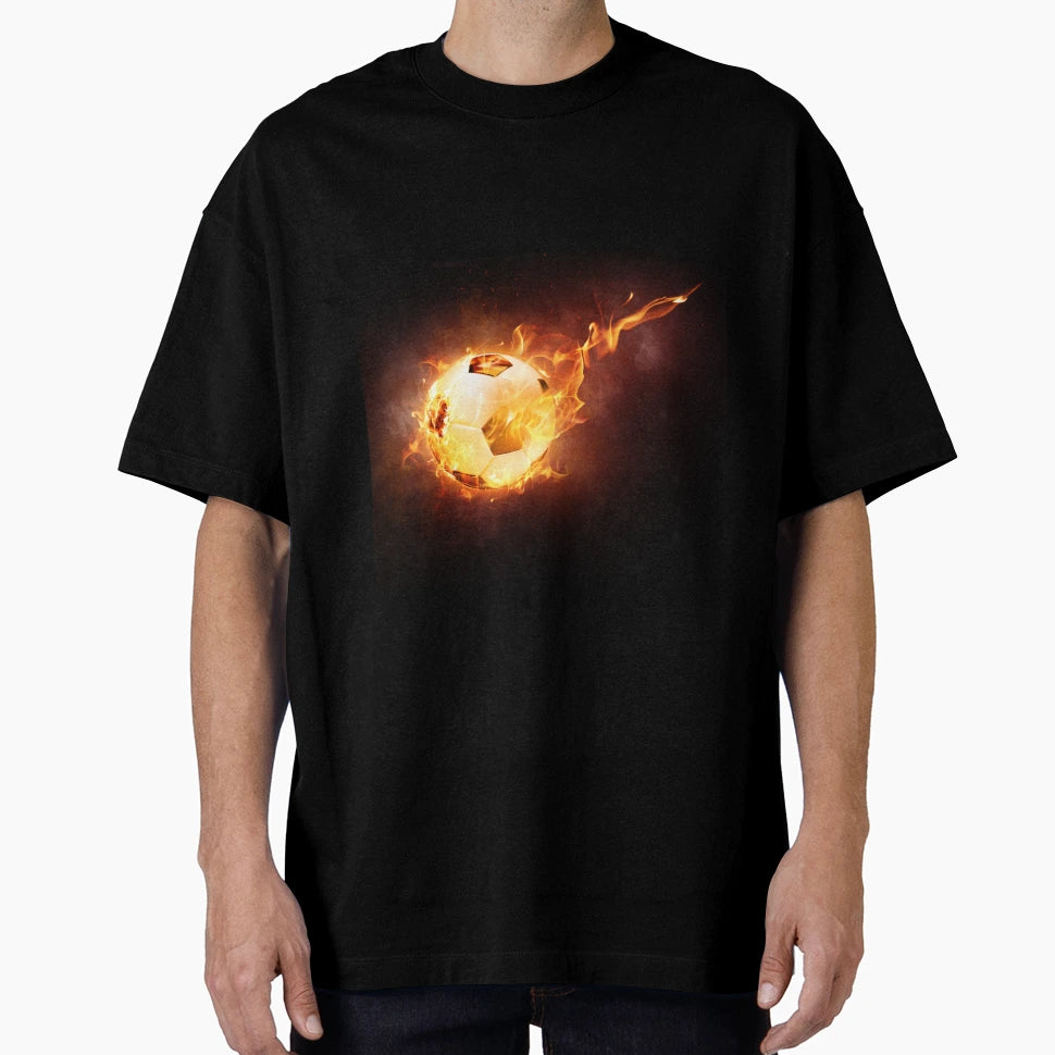 Fire Soccer Ball T-Shirt - Unique Graphic for Adults - T-Shirt, Sweatshirt, Hoodie