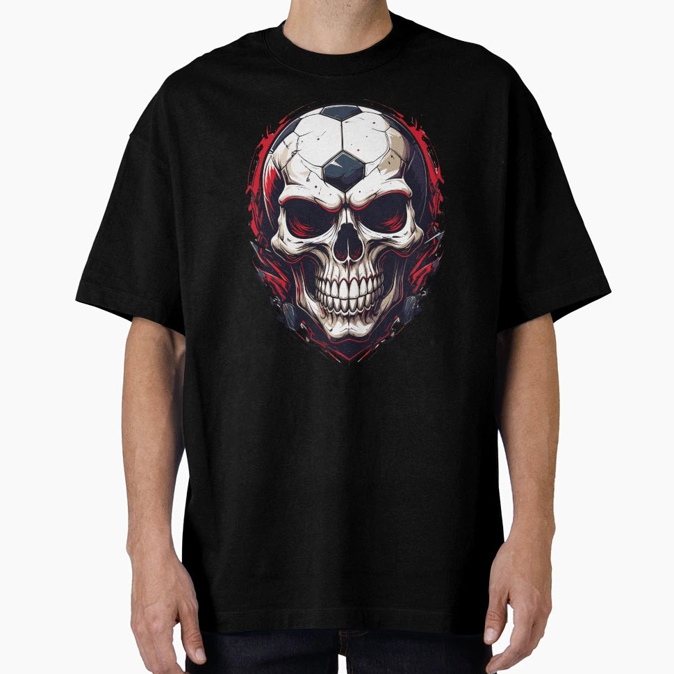 Football Skull Dark Soccer T-Shirt - Novelty Apparel Men Women - T-Shirt, Sweatshirt, Hoodie