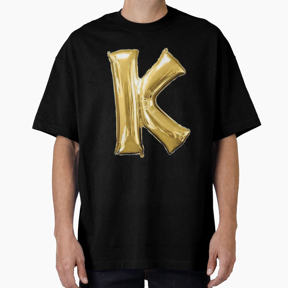 Gold Foil Mylar Balloon Letter K T-Shirt - Custom Art Print for Adults - T-Shirt, Sweatshirt, Hoodie
