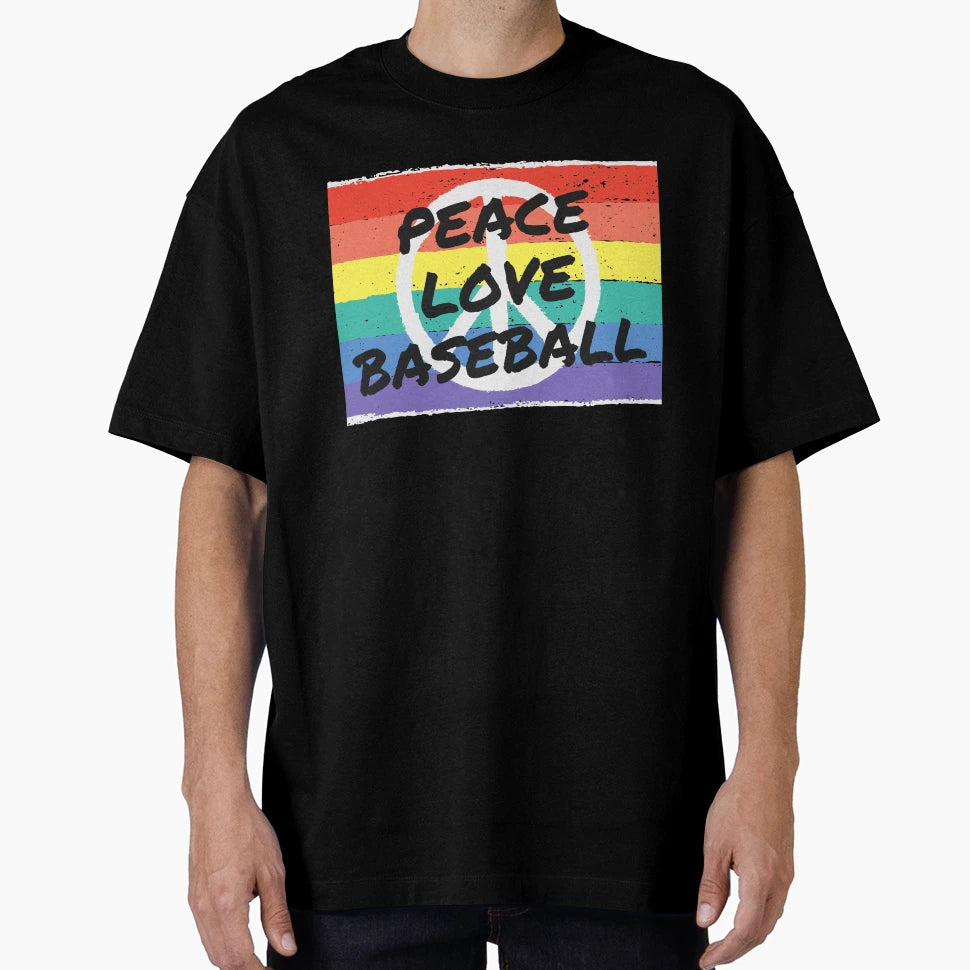 Peace Love Baseball T-Shirt - Casual Everyday Wear Men Women - T-Shirt, Sweatshirt, Hoodie