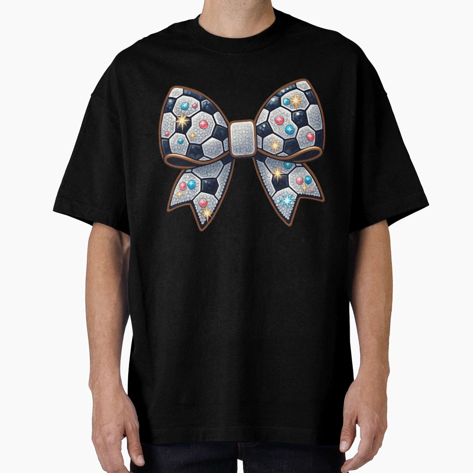 Sparkling Soccer Ball Bow Gems And T-Shirt - Streetwear Style Men Women - T-Shirt, Sweatshirt, Hoodie