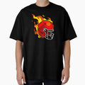 American Football Red Helmet Fire T-Shirt - Trendy Graphic Men Women - T-Shirt, Sweatshirt, Hoodie