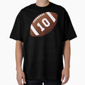 American Football Ball Number 10 Ten T-Shirt - Aesthetic Graphic for Adults - T-Shirt, Sweatshirt, Hoodie
