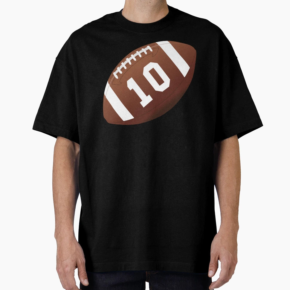 American Football Ball Number 10 Ten T-Shirt - Aesthetic Graphic for Adults - T-Shirt, Sweatshirt, Hoodie