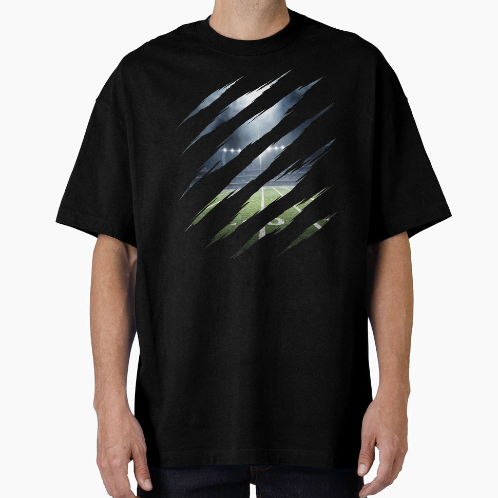 Football Stadium Sports Field Pattern T-Shirt - Novelty Apparel Unisex - T-Shirt, Sweatshirt, Hoodie