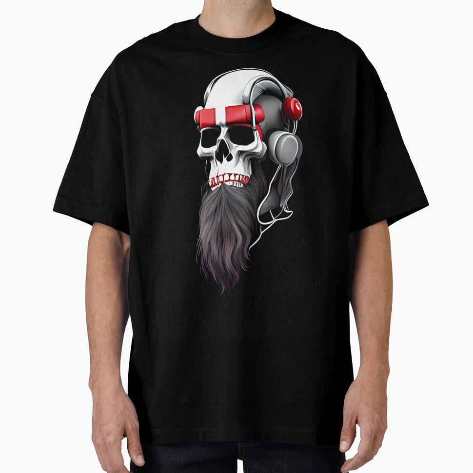 Skull Headphones T-Shirt - Minimalist Print for Adults - T-Shirt, Sweatshirt, Hoodie