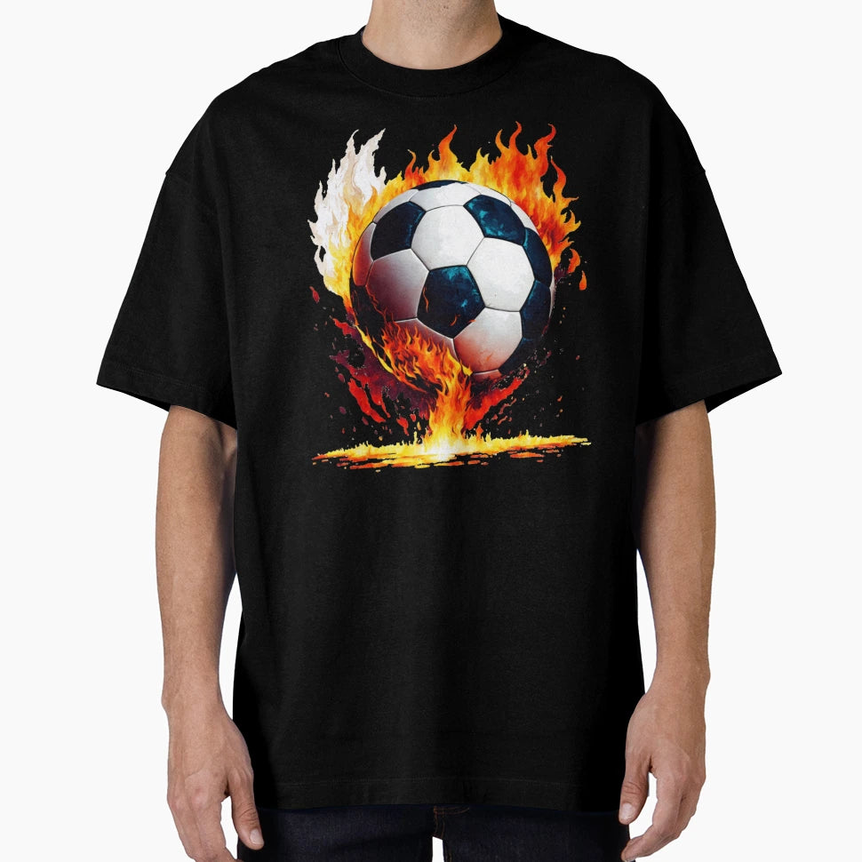 Football Game Fire Soccer Lifestyle T-Shirt - Custom Art Print Men Women - T-Shirt, Sweatshirt, Hoodie