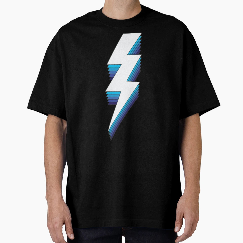 Lightning Bolt White And Blue T-Shirt - Novelty Apparel Men Women - T-Shirt, Sweatshirt, Hoodie